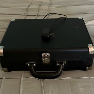 Black Suitcase Turntable Record Player